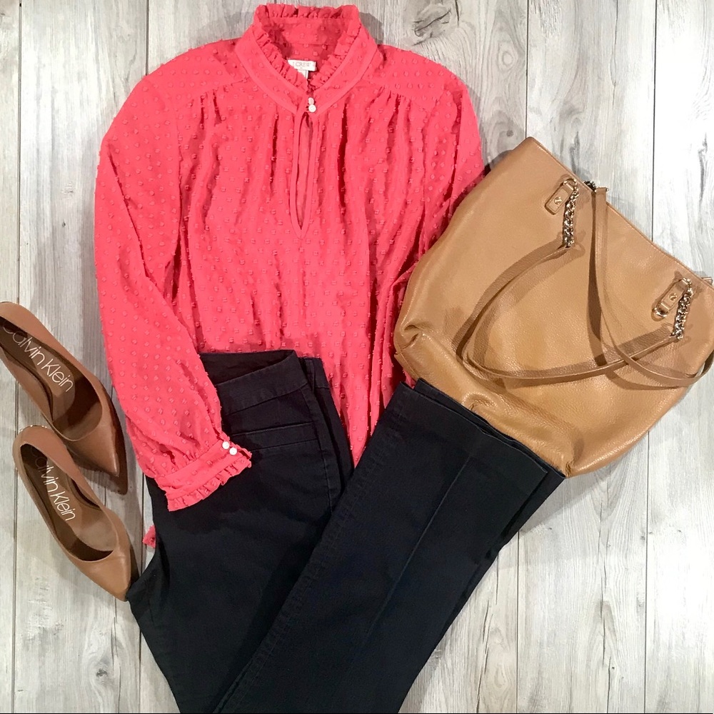 J. Crew Coral Chiffon Blouse